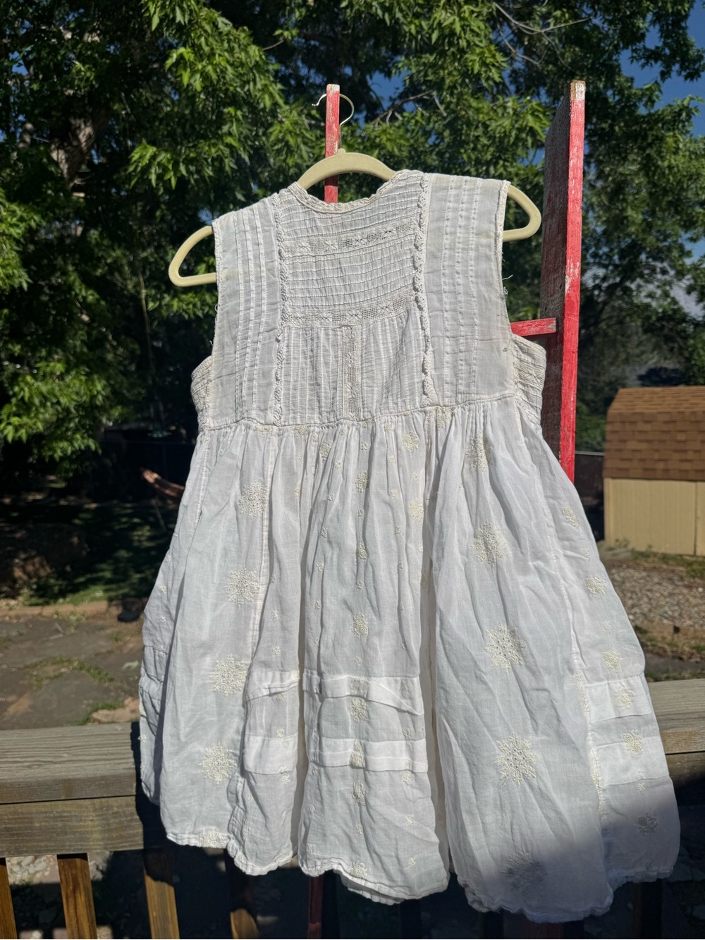 Free People White Embroidered Cotton Mini Dress